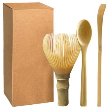 Imagem de OUGETHER Batedor De Matcha Resina Chasen Escova Ferramentas Para Chá Verde Em Pó Reutilizável Prepare Japonês (Conjunto Amarelo)