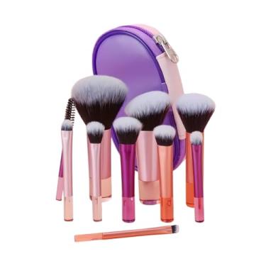 Imagem de Kit 10 Pincéis de Maquiagem com Estojo Cerdas Sintéticas Macias, Portátil e Completo para Base, Pó, Blush, Corretivo e Sombras – Travel Size Ideal para Presente, Uso Diário e Adolescentes