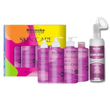 Imagem de Kit Skincare Anti Manchas + Mousse Micelar Ácido Lático Clareador - 5 Itens