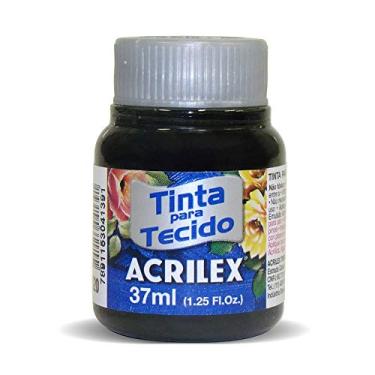 Imagem de Acrilex Fosca Tinta para Tecido, Preto, 12 x 37 ml