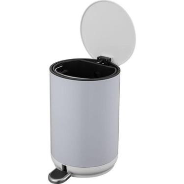 Imagem de Lixeira De Metal Redonda ul Com Pedal 5 Litros - Just Home Collection