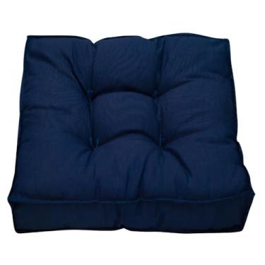 Imagem de Kit 2 Futon 45x45 Almofada Assento Turco Colorido(Azul-Marinho)