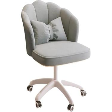 Imagem de Cadeira De Escritório Fofa De Veludo, Cadeira Giratória Estofada Cadeira De Vaidade De Altura Ajustável Com Rodas E Braços, Poltrona Giratória Morden Con, Green, 60x73-83cm(24x29-33")