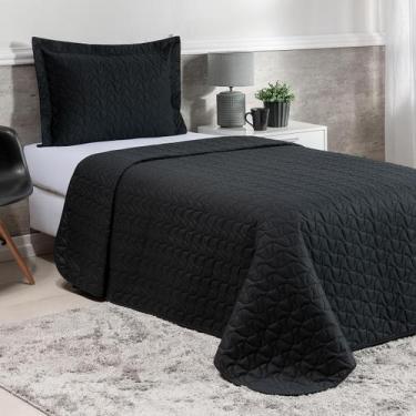 Imagem de Cobre Leito Solteiro Egeo Dupla Face Percal 200 Fios 2 Peças - Preto -