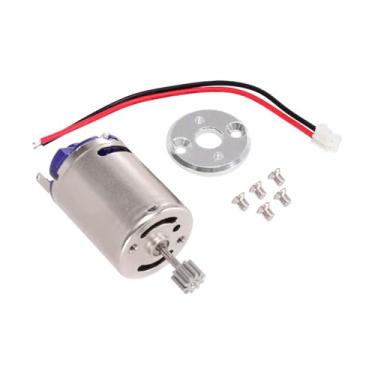 Imagem de Milageto Motor potente para carro RC com suporte e engrenagem 10T escovada 370 para MN78 MN99S 1/16 C24 C34 modelo de hobby modificado RC Crawler, Base Prateada