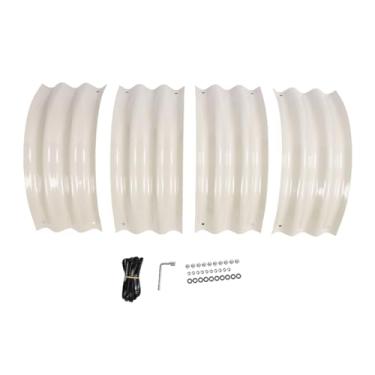 Imagem de Yosoo Kit de Cama de Jardim Elevada, Frutas de Plantador de Flores de Frutas Com Bordas de Segurança e Luvas, Caixas de Plantador Galvanizado para o Ar Livre, Canteiros de Metal (Branco marfim)