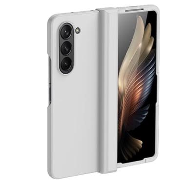 Imagem de LTLMYDAM Capa com dobradiças para Samsung Galaxy Z Fold 7, proteção contra quedas, tudo incluído, minimalista, capa de telefone elegante PC ultrafina para homens e mulheres, branca, dobra 7