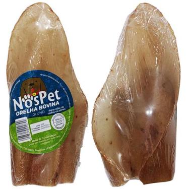 Imagem de Brinquedo Petisco Mordedor Natural Para Cães Orelha Bovina Nospet 2un 