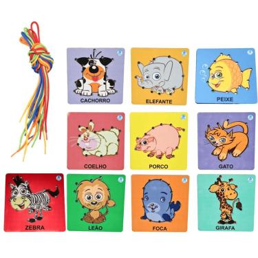 Imagem de Jogo Pedagógico Alinhavos Animais - Simque