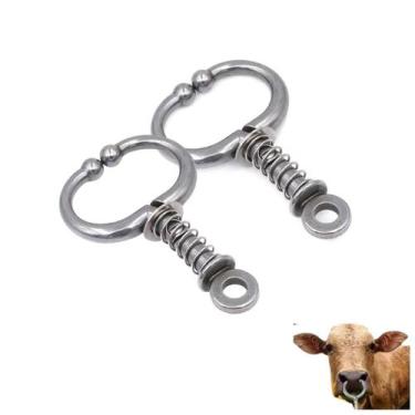 Imagem de 2 Formiga Imobilizador Nasal Bovino Aço Inox 13 cm Veterinário Agropec