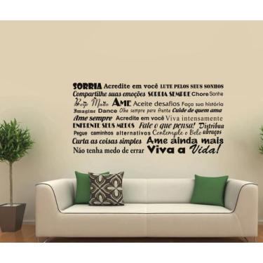Imagem de Adesivo Decorativo de Parede Frases Sorria Apaixonado palavras motivac
