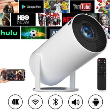 Imagem de Mini Projetor Smart 4k Wifi 1080p HD HY300 Cor Branco longa durabilida