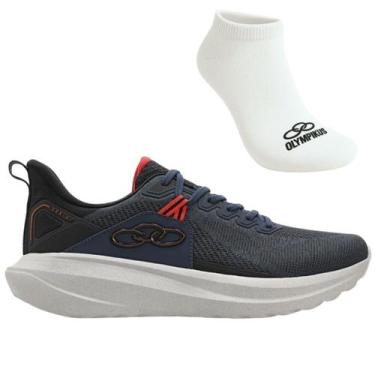 Imagem de Kit Tênis Para Caminhada Masculino Olympikus Zex 2 E Meia, 43, Azul, M