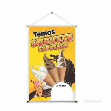 Imagem de Banner pronto Sorvete BA 426 medida 45x70 cm arte Pronta