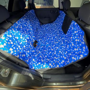 Imagem de Capa Pet Impermeavel com Viseira Para Banco de Carro com Cinto de Segurança (Azul)