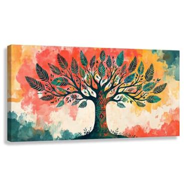 Imagem de Árvore da Vida Arte de Parede Impressão em Tela Decoração Harmonia da Vida Símbolo Espiritual 80x40cmx1