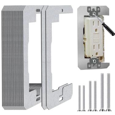 Imagem de QAUYETM 12 Espaçadores De Tomada Elétrica Para Caixa Elétrica, Placas Nivelamento Dispositivo Encaixe Embutido, Placa Parede Plugue Solto E Reparo Interruptores Elétricos