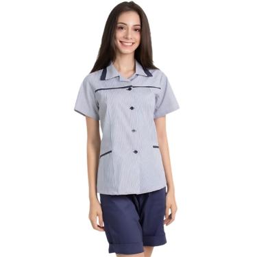 Imagem de Bermuda Camareira Elástico Total e Cordão Azul Marinho