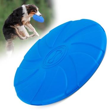 Imagem de Jeffers Brinquedo para mastigar cães de borracha natural para animais de estimação – Frisbee com selo de osso azul, médio – aroma de baunilha, durável, não tóxico, seguro para lava-louças, brinquedo