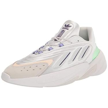 Imagem de adidas Originals Tênis feminino Ozelia, Branco/tinta/rosa transparente, 9.5
