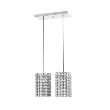Imagem de Luminária Pendente De Cristal  L30X12Cm Mesa Balcão