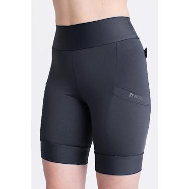 Imagem de Bermuda para Corrida de Compressão - Hupi Run Feminina Longa, Cor: Preto, Tamanho: Xg