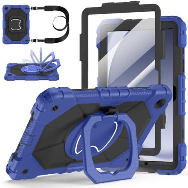 Imagem de Capa para Samsung Galaxy Tab A9 Plus 11 polegadas 2023 (SM-X210/X216/X218), capa resistente Auorld para tablet Samsung Galaxy A9+ com protetor de tela 360 suporte giratório alça de ombro suporte para