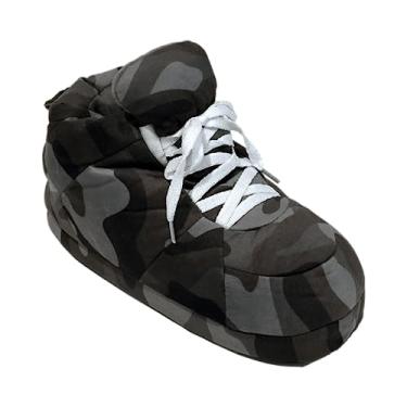 Imagem de Happy Feet Pantufas padrão para homens, mulheres e crianças – sapatos femininos, presentes para mulheres, como visto na regata tubarão – Chinelos de casa grandes para mulheres com sola de borracha