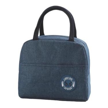 Imagem de Bolsa Térmica para Marmita Lancheira Isolamento Térmico com Alça (Azul)