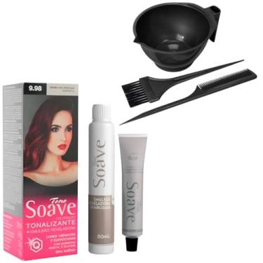 Imagem de Coloração Capilar Tonalizante Sem Amônia Tono Soave Capelli e Kit de Tintura (9.98 Marsala)