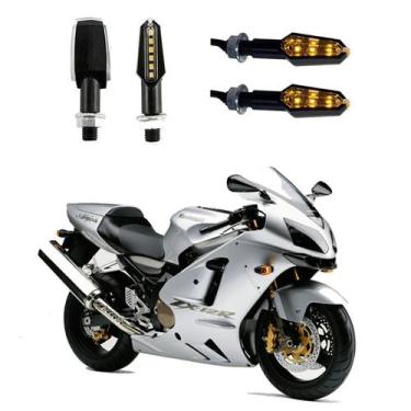Imagem de KIT 4 Luz Seta Esportiva Pisca de Led Modelo P29 Para Moto NINJA ZX-12