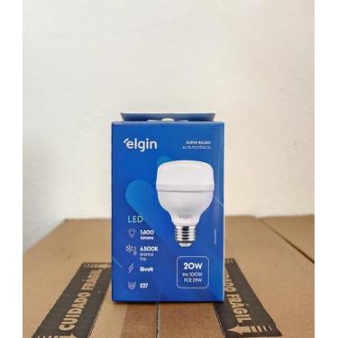 Imagem de Lâmpada LED 20W Super Bulbo Bivolt 6500K Branca Fria Elgin