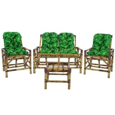 Imagem de Conjunto Cadeiras de Bambu + Mesa Para Sala e Área Externa T9 - Elegan