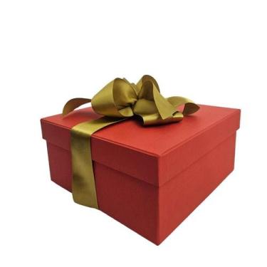 Imagem de Convite de Padrinhos Vermelho 20x20x10 c/ Laço - Craftimbui