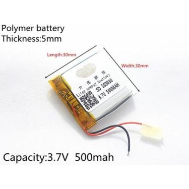 Imagem de Bateria 3,7v  5mm X 30mm X 30mm  500mah   2 Fios - bgb