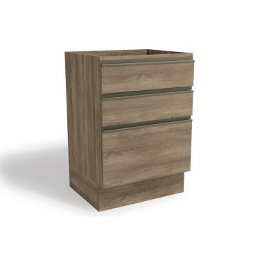 Imagem de Balcão de Cozinha Modulado Maxxi G743 3 Gavetas s/ Tampo 60cm Nogal - Kappesberg