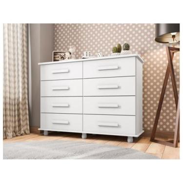 Imagem de Cômoda 8 Gavetas Móveis Lanza Paris, Branco