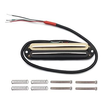 Imagem de MAXCHEER Mini captador de bobina dupla Humbucker de 5 lâminas duplas da Alnico para substituição de guitarra elétrica ST tamanho único (Zebra)