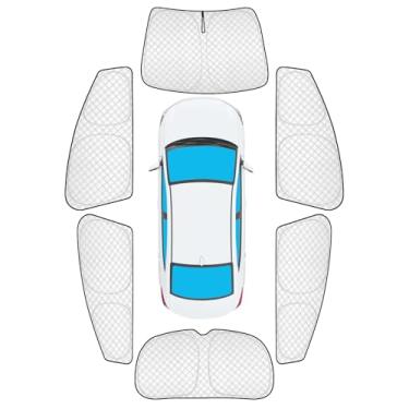 Imagem de KMF Pacote com 6 protetores solares para janela de carro para Hyundai Elantra 2017-2020, viseira de sol dobrável para acampamento / bloqueio UV para bebês e proteção de privacidade