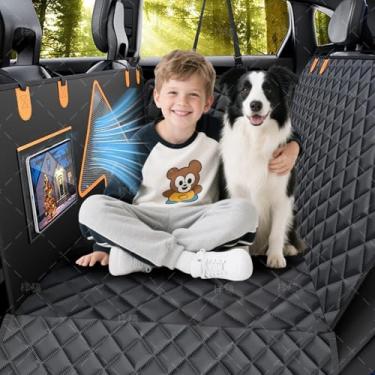 Imagem de Capa de assento de carro para cachorro para banco traseiro, capa de assento antiderrapante 100% à prova d'água, à prova de arranhões, rede impermeável para animais de estimação com janela de malha