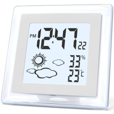Imagem de Despertador com bateria digital VOILEIPAGI com luz de fundo e temperat