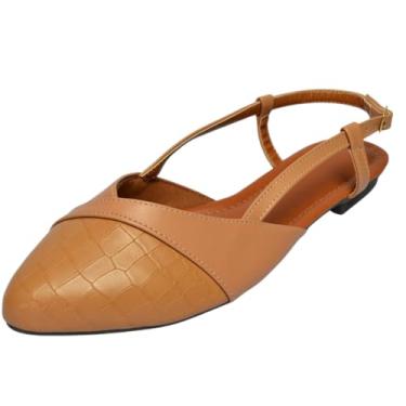 Imagem de Sapatilha Feminina Bico Fino Slingback Confortável Aberta Atrás sem Salto Elegante para Trabalho numeração 40–44 (Caramelo, BR, Adulto, Numérico, 41)