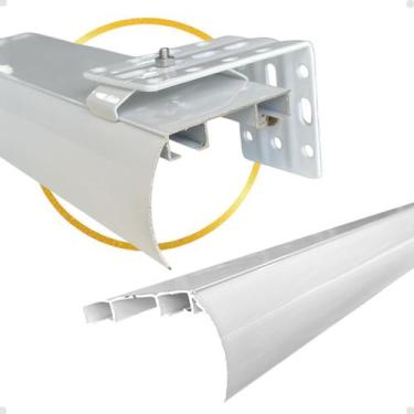 Imagem de Trilho Suiço Max Duplo C/ Bandô Cortina Wave Parede Deslizante Rodízio