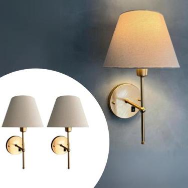 Imagem de Kit 2 Arandelas De Parede Clássica interna Com Interruptor Cúpula Ref 