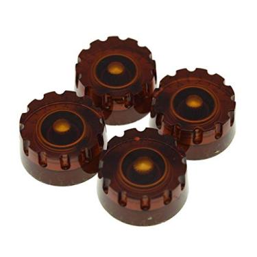 Imagem de Dopro 4 peças USA (Imperial) LP Guitar Knurled Speed Dial Knobs 24 puxadores de controle de estrias finas para vasos EUA Les Paul/CTS âmbar