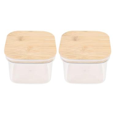 Imagem de Generic Recipientes de Armazenamento de Alimentos, Potes de Armazenamento de Alimentos Flexíveis Com Tampas de Bambusoideae para Grãos (2x600ml)