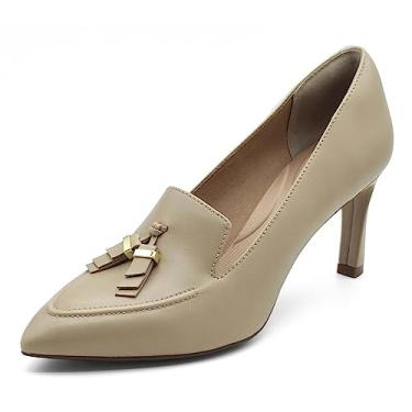 Imagem de Rockport Sapato mocassim feminino Total Motion Sheehan Ornamento, Couro bege quente, 7.5 Wide