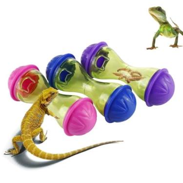 Imagem de Chordobe 3 Peças De Brinquedos Enriquecimento Alimentação Para Répteis - Dragão Barbudo E Lagartixa Lagarto Acessórios Aquário Animais Pequenos