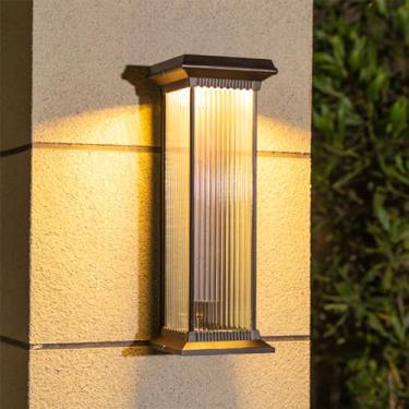 Imagem de Lâmpada De Parede Solar Simples À Prova D 'água Contemporânea Ao Ar Livre, Adequada Para Varanda, Corredor, Pátio, Porta De Villa, Hotel, Iluminação Para Decoração De Jardim (Uma Solar H82CM)