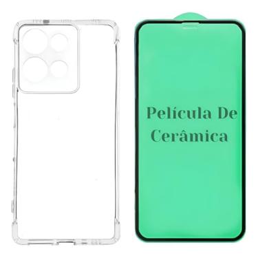 Imagem de Capa TPU Transparente com Película de Cerâmica para Motorola Moto G75, Kit de Proteção